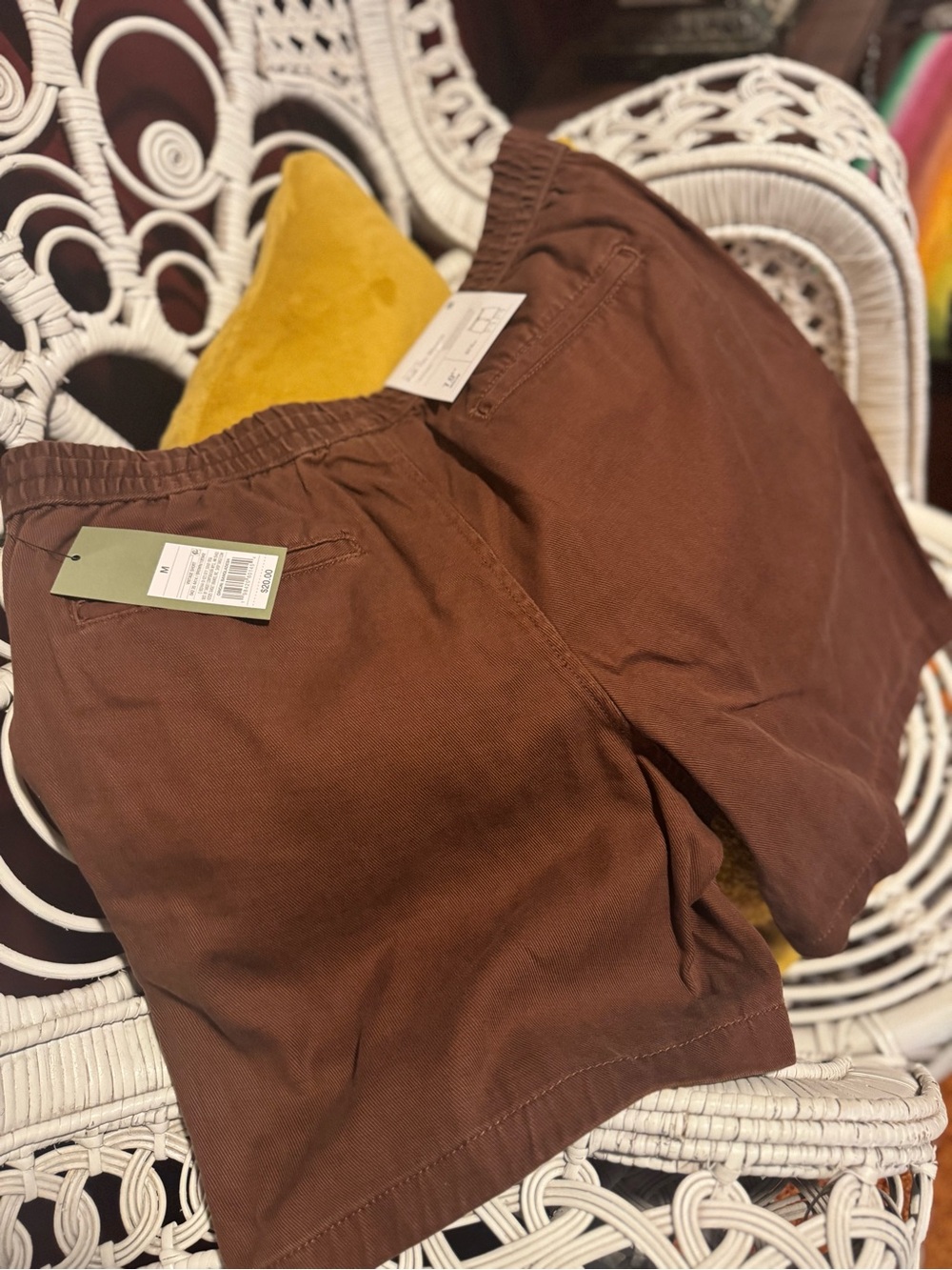 Goodfellow brand Men's Casual Rusty Brown Drawstring Shorts - Picture 9 of 11